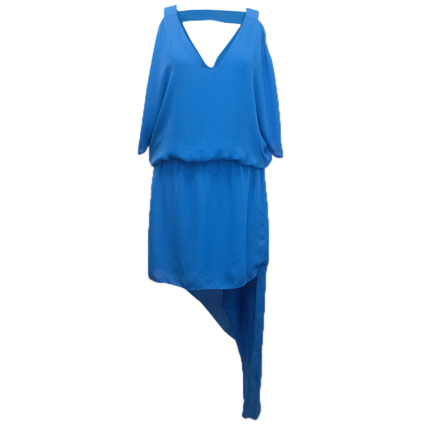 Mason By Michelle Mason Cobalt Blue Silk Dress Size S