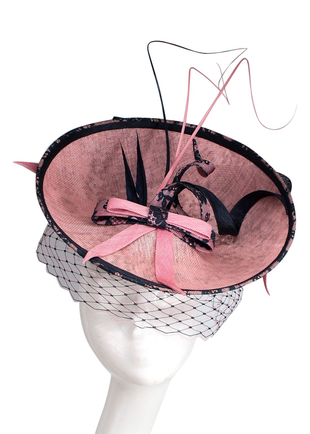 Edwina Ibbotson Pink Woven Hat tulle/silk