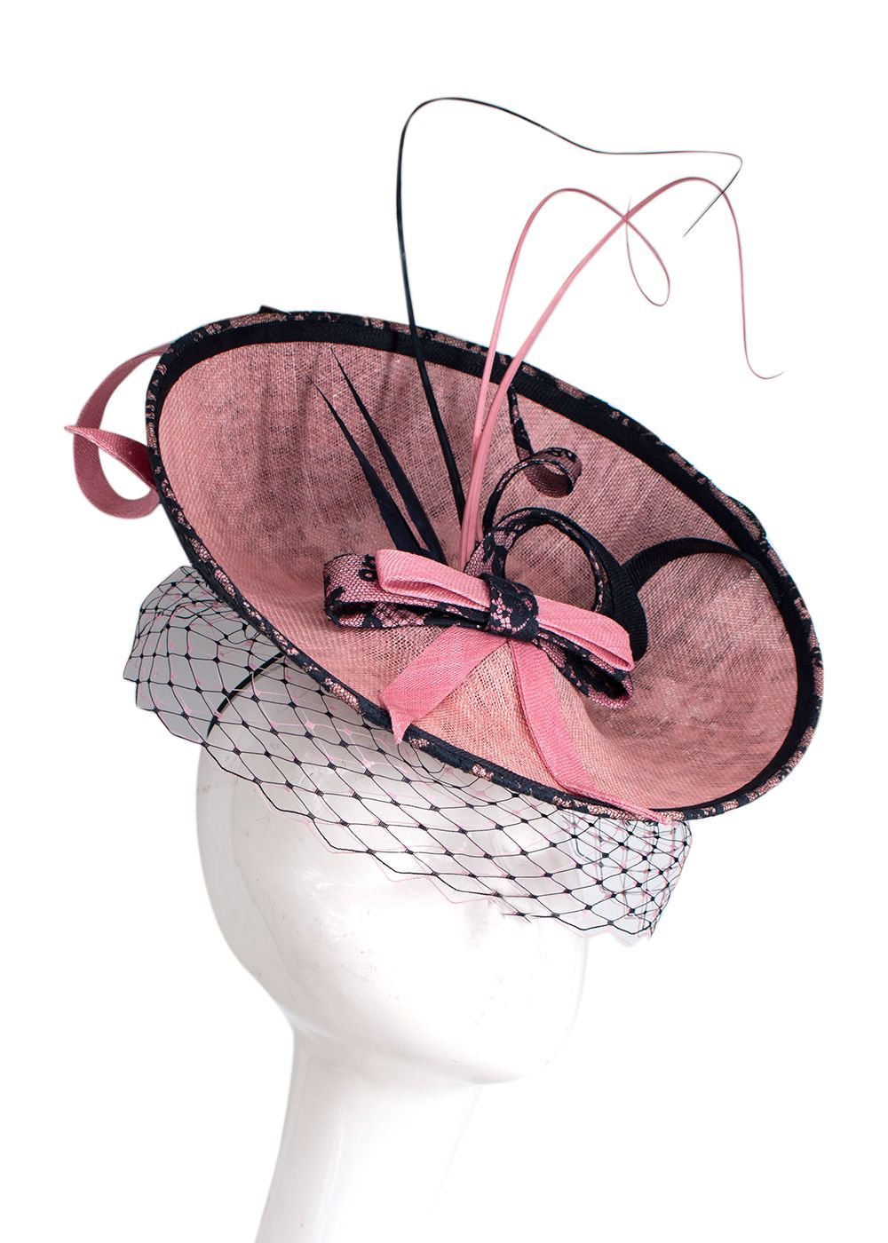 Edwina Ibbotson Pink Woven Hat tulle/silk