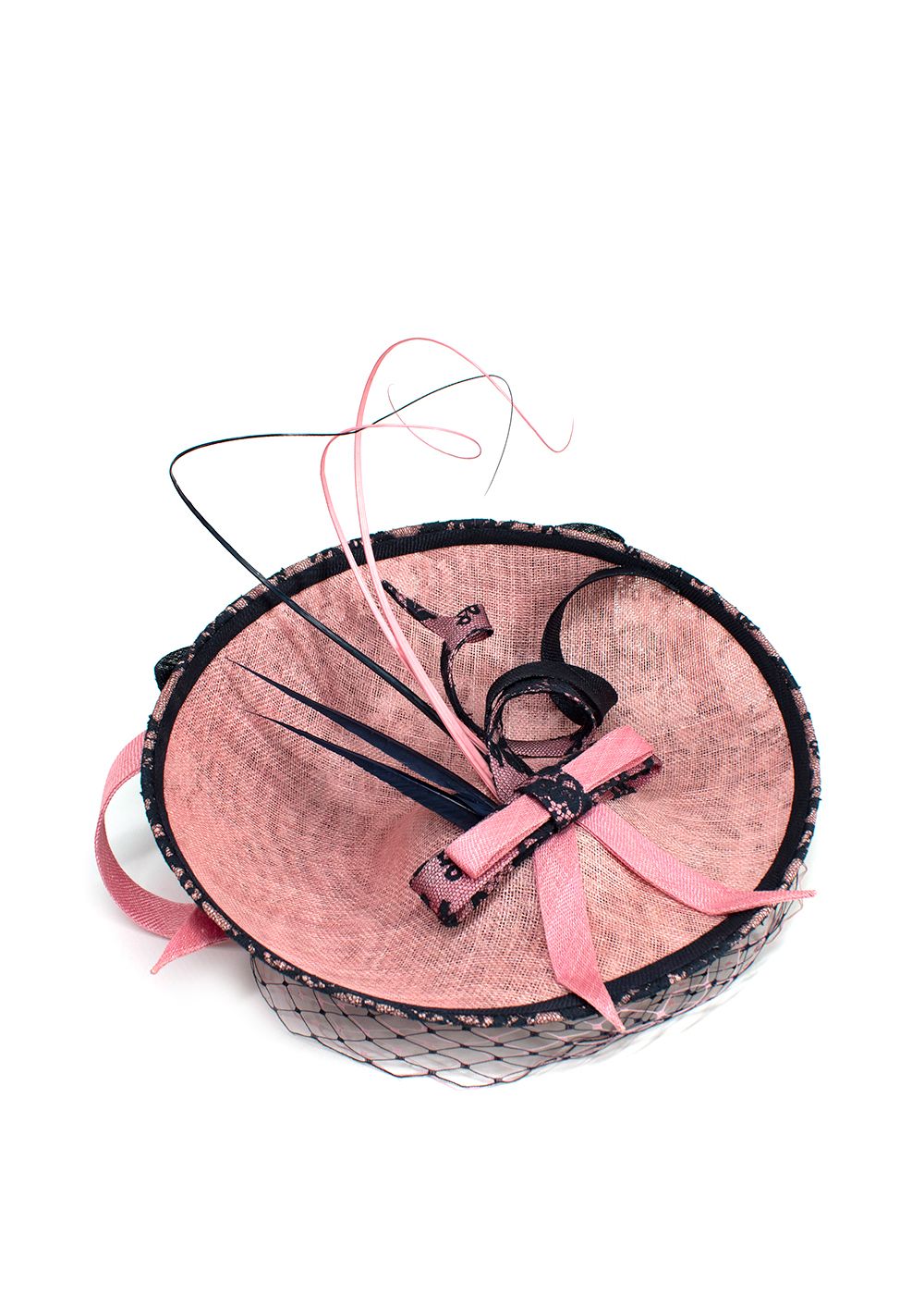 Edwina Ibbotson Pink Woven Hat tulle/silk