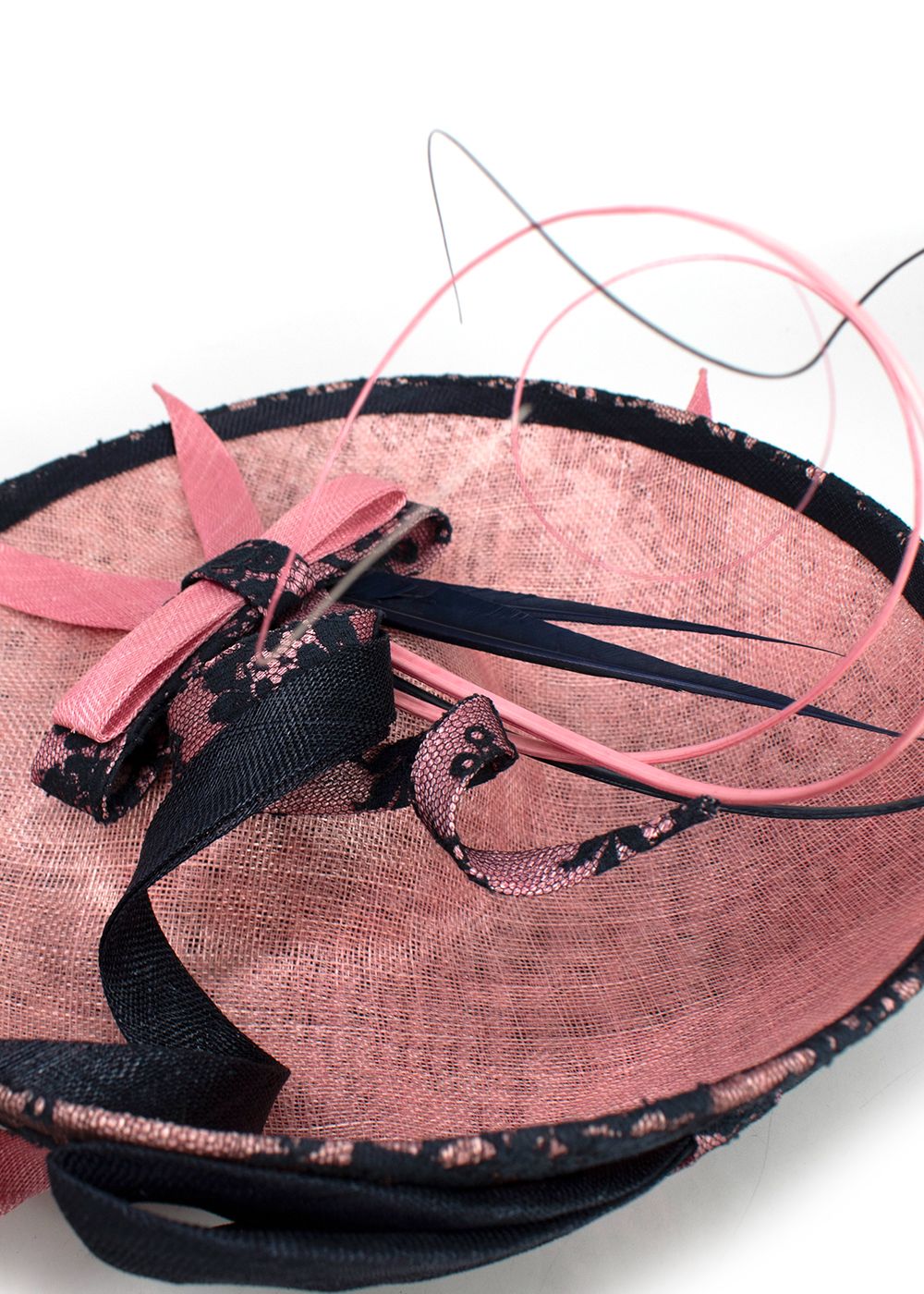 Edwina Ibbotson Pink Woven Hat tulle/silk