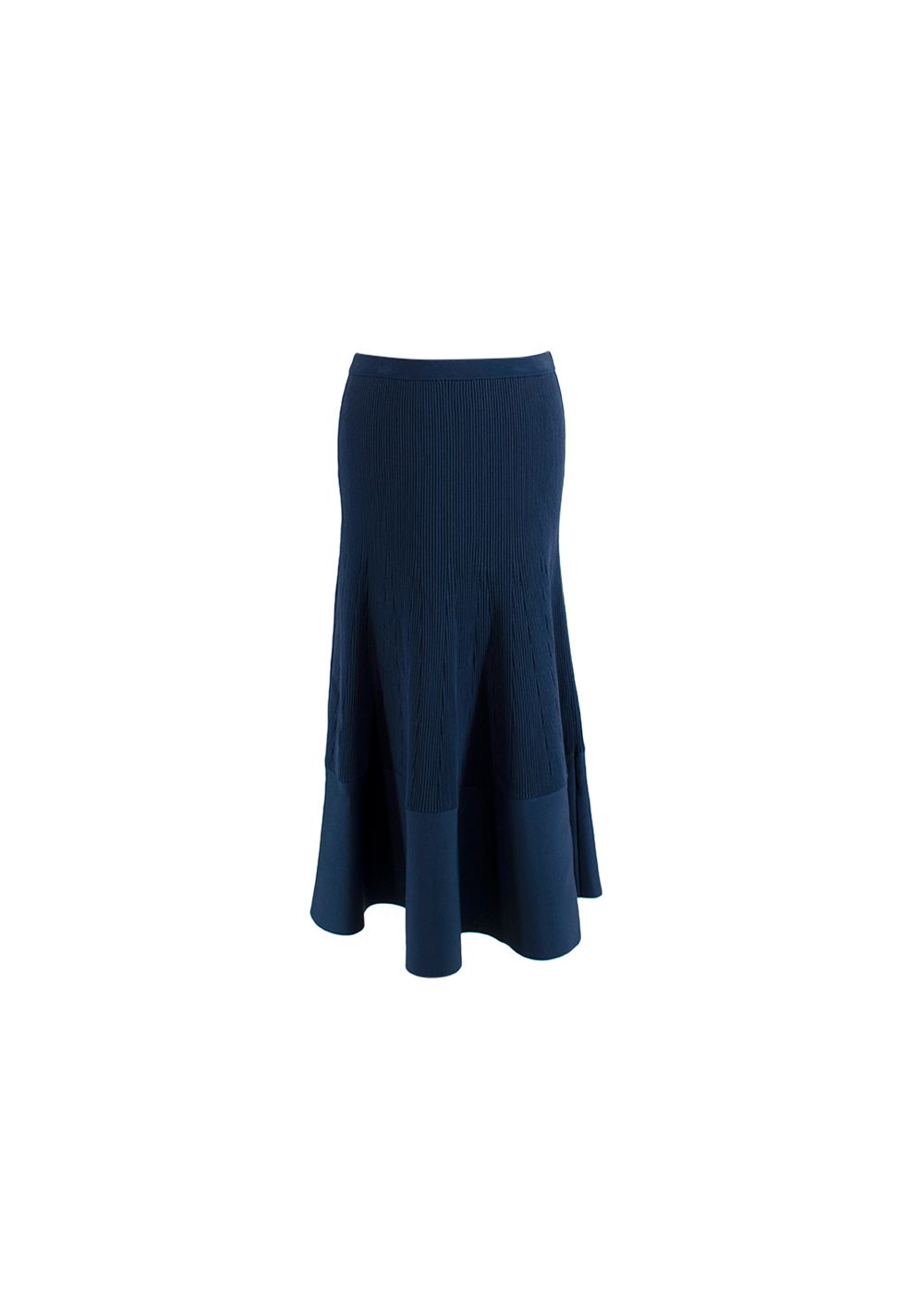 Theory Blue Ribbed Knitted Skirt Size S rayon