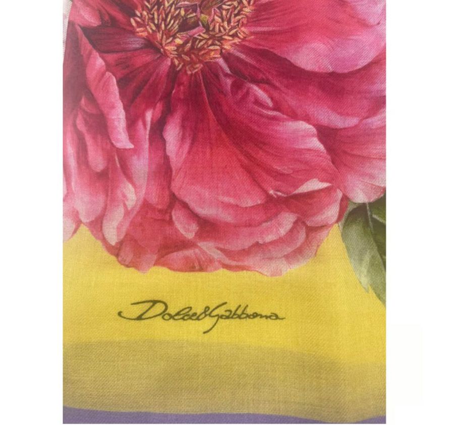 Dolce  Gabbana Camellia Printed Cashmere Blend Scarf Multicolour cashmere/modal