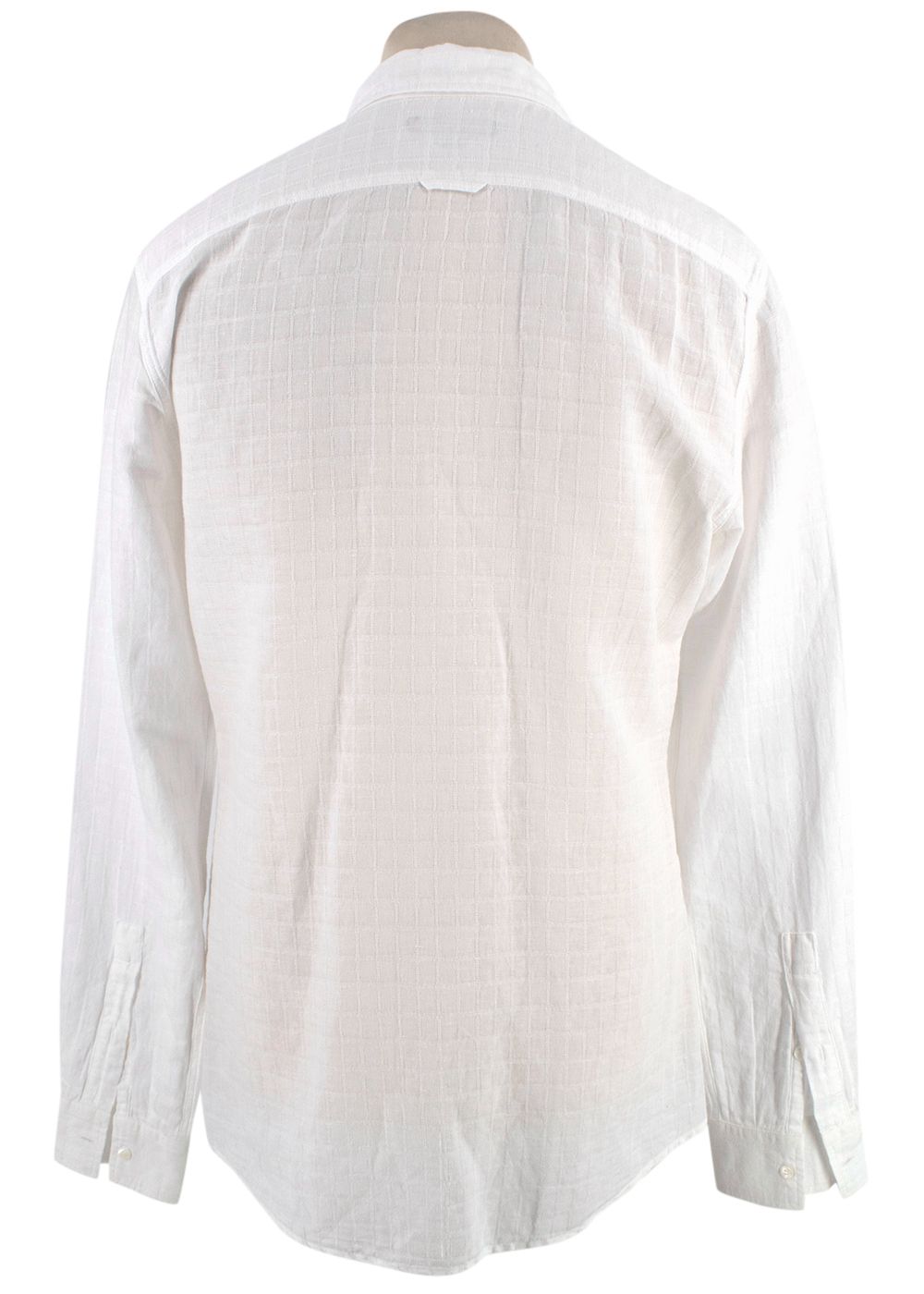 Men's Preowned Dolce  Gabbana White Linen Shirt Size 16