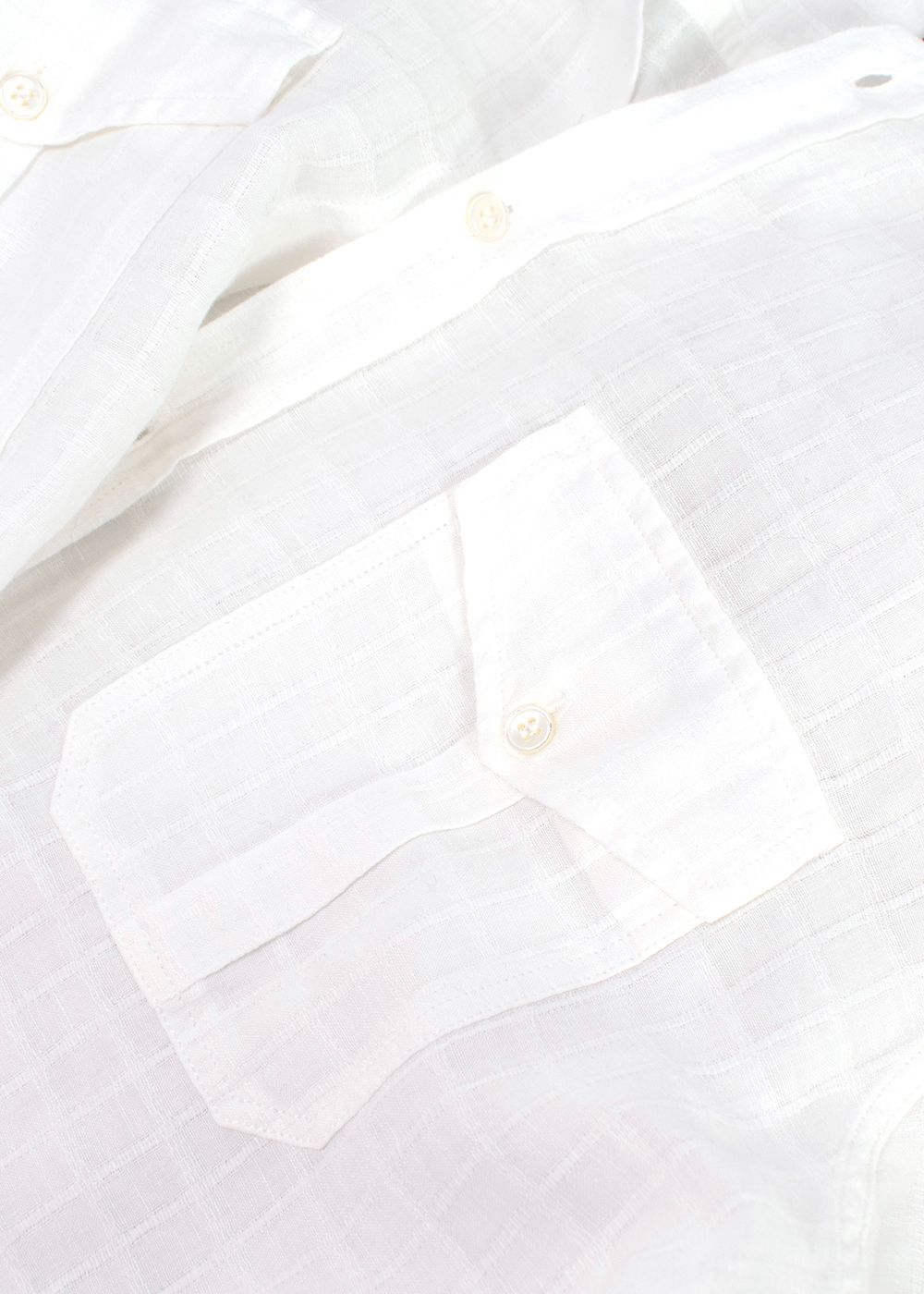 Men's Preowned Dolce  Gabbana White Linen Shirt Size 16