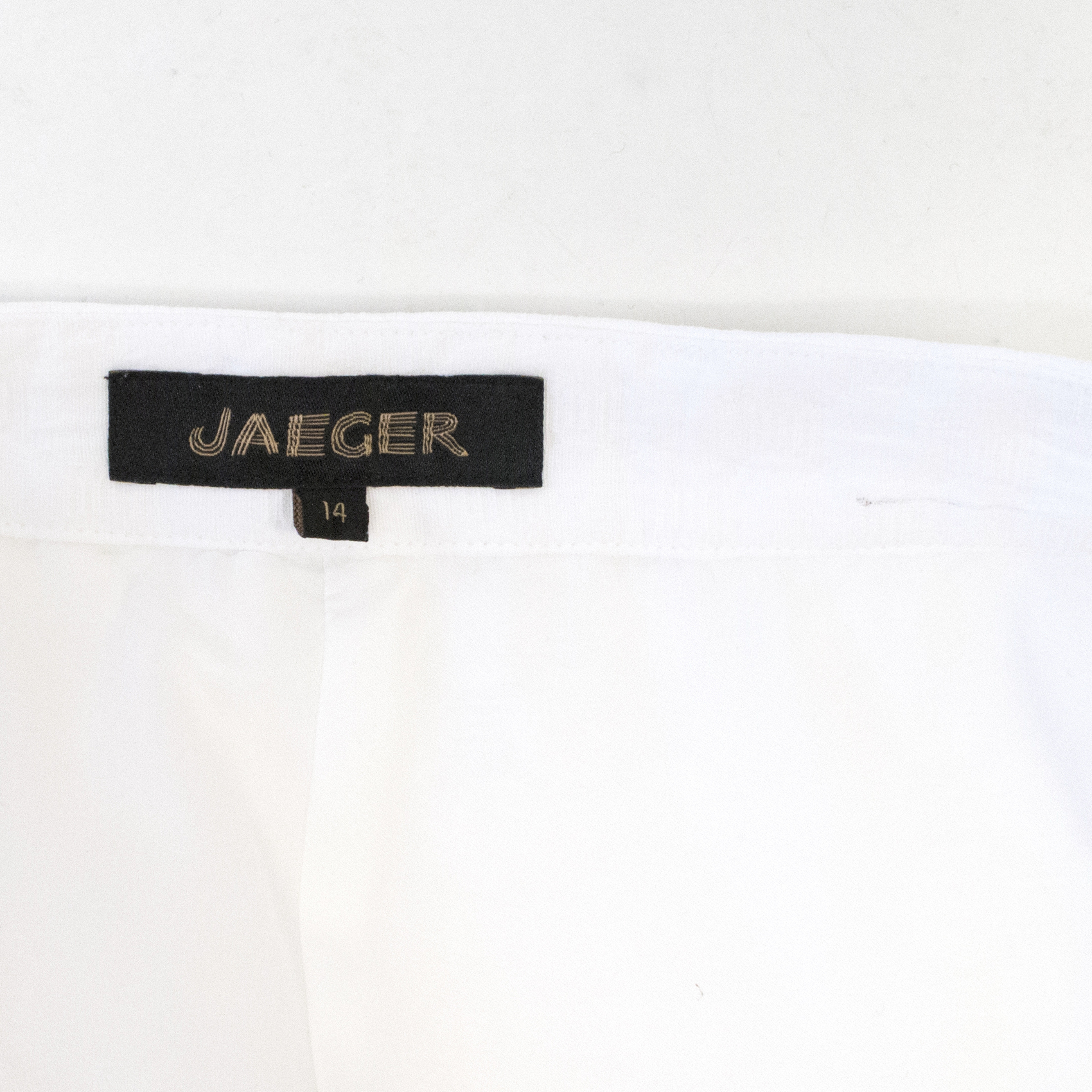 Preowned Jaeger Cotton Trousers Size L White