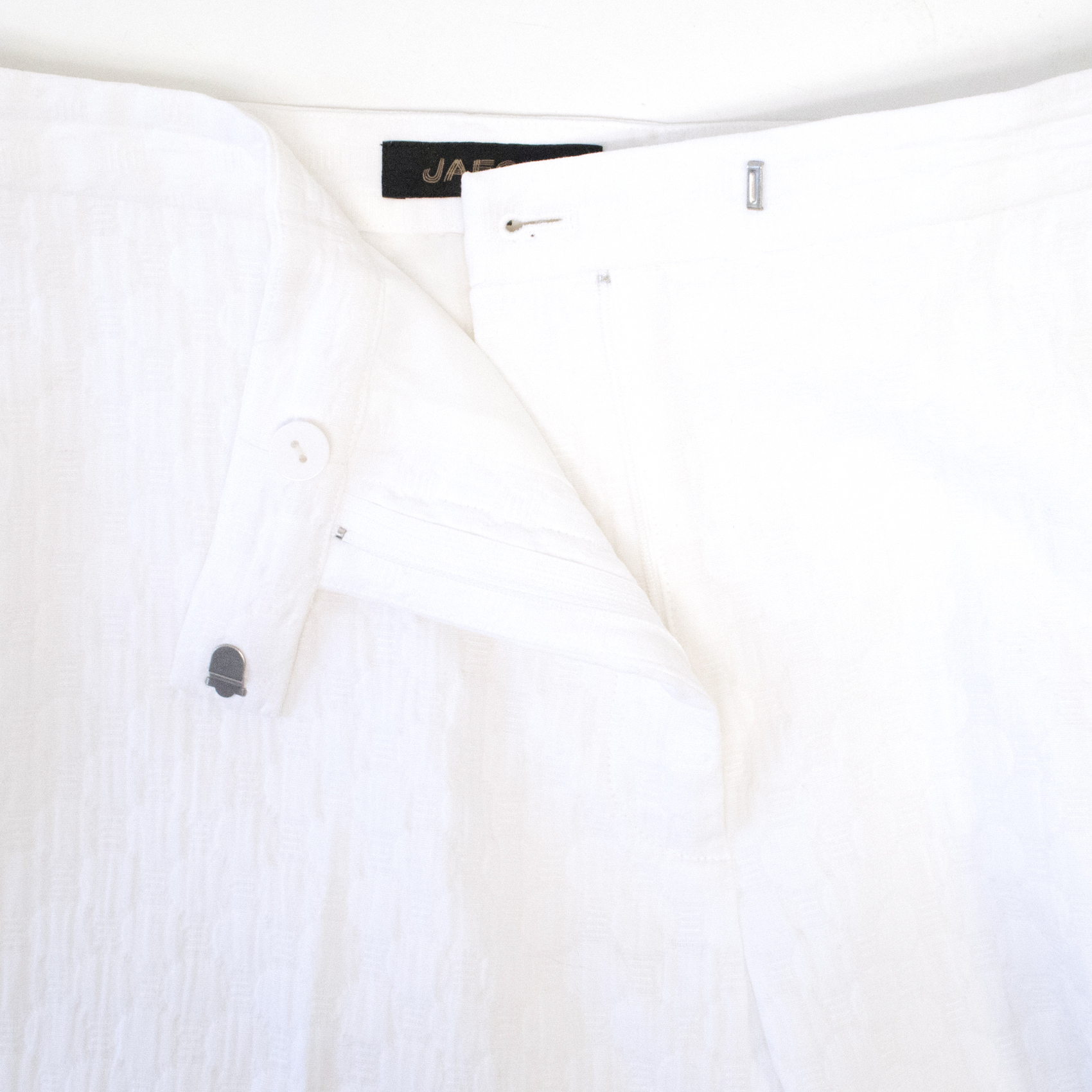 Preowned Jaeger Cotton Trousers Size L White