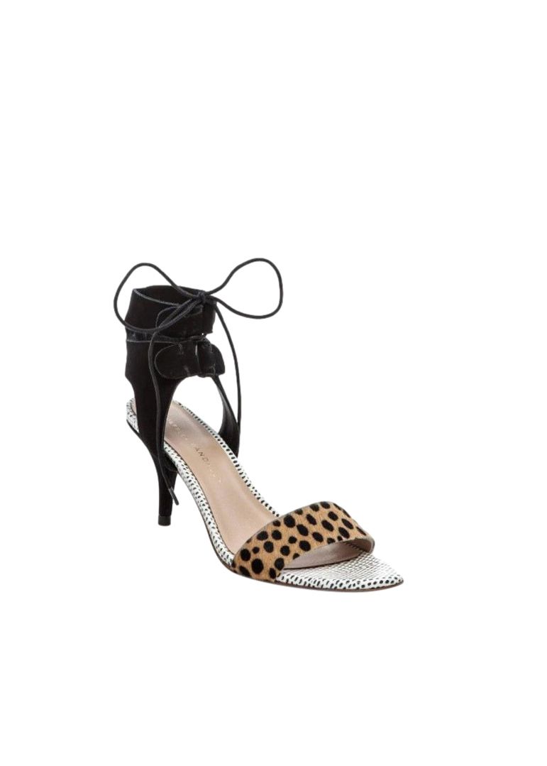 Preowned Loeffler Randall Ambrose Calf Hair Sandals Size 39 animal print suede