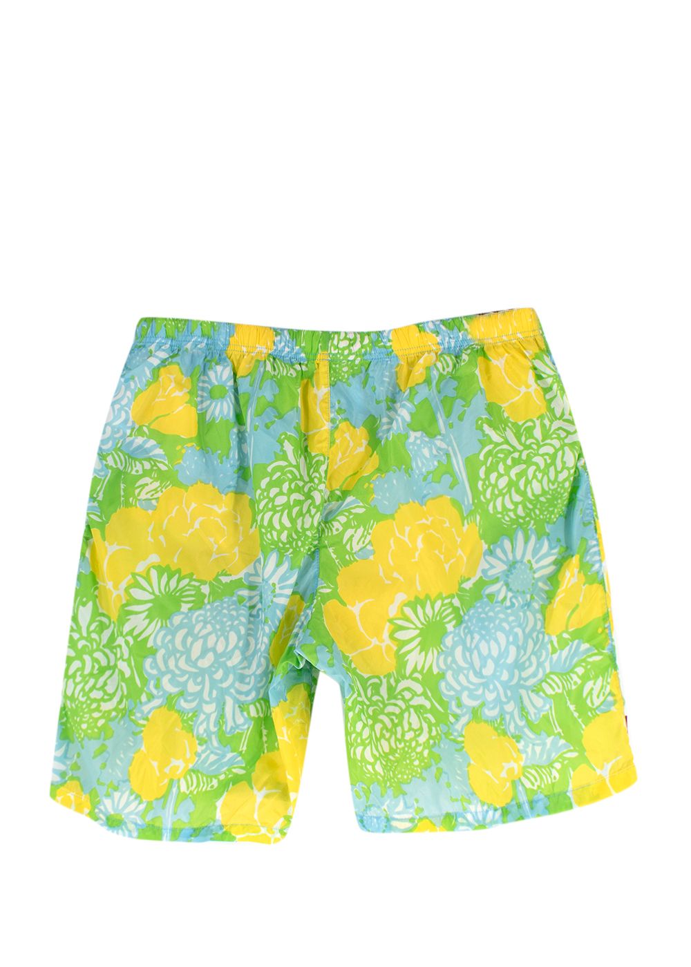 Men's Prada Green And Yellow Print Swimtrunks Size M Green/blue/yellow nylon