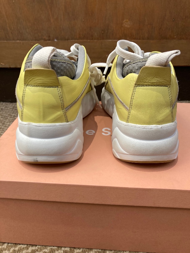 Preowned Acne Studios Lemon Yellow Oversize Sneakers Size 38 leather