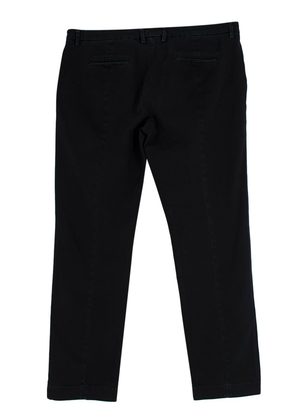 Men's Preowned Battistoni Black Cotton-blend Chinos Size L cotton