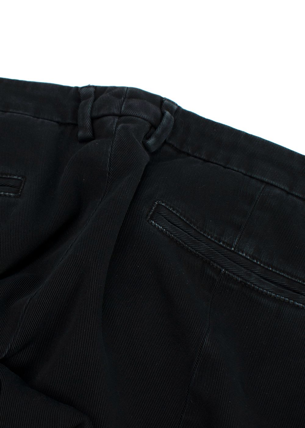 Men's Preowned Battistoni Black Cotton-blend Chinos Size L cotton