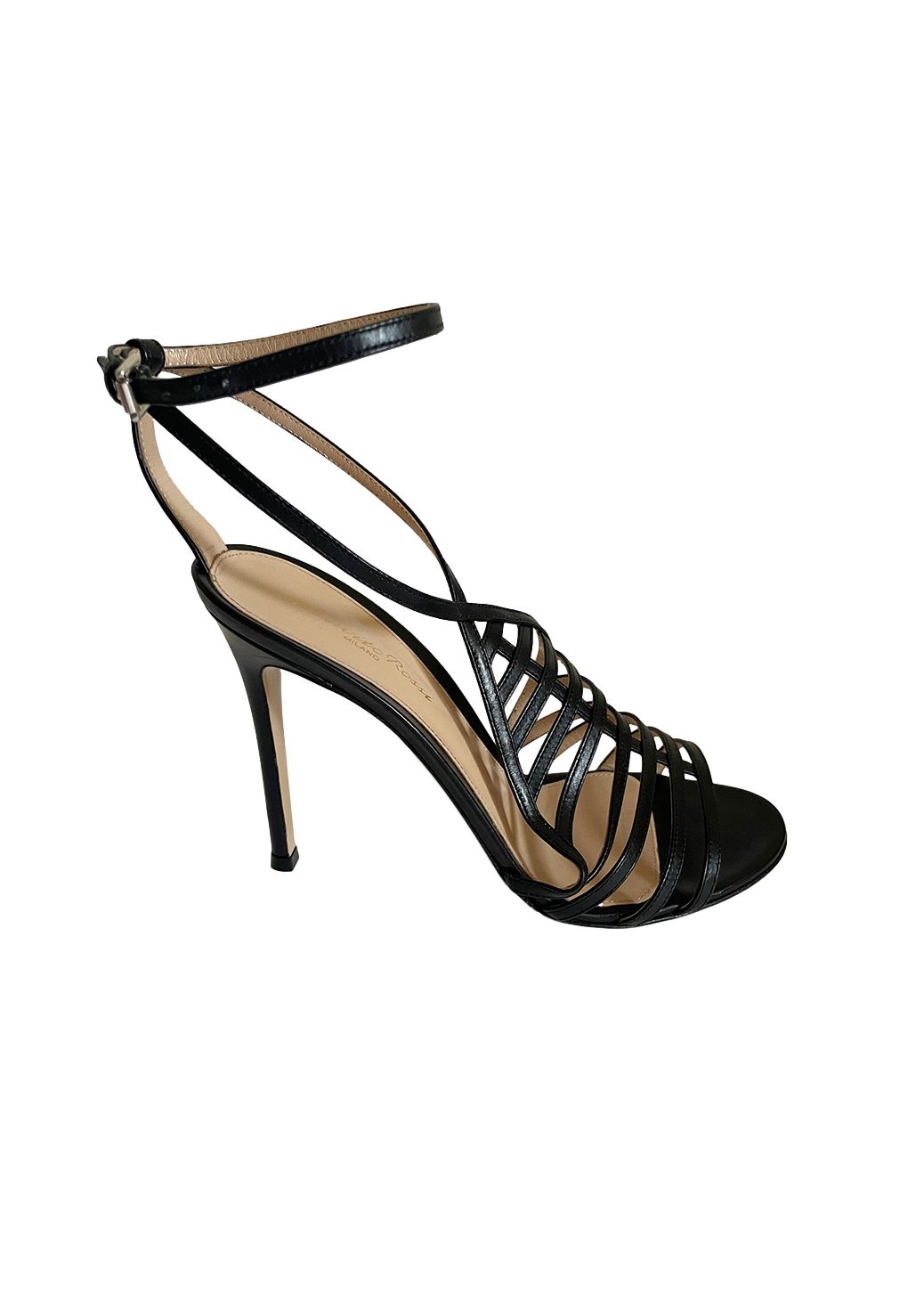 Gianvito Rossi Black Leather Vega Sandals Size 39