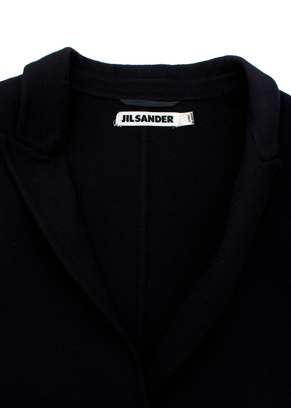 Jil Sander Black Cashmere Longline Jacket Size M