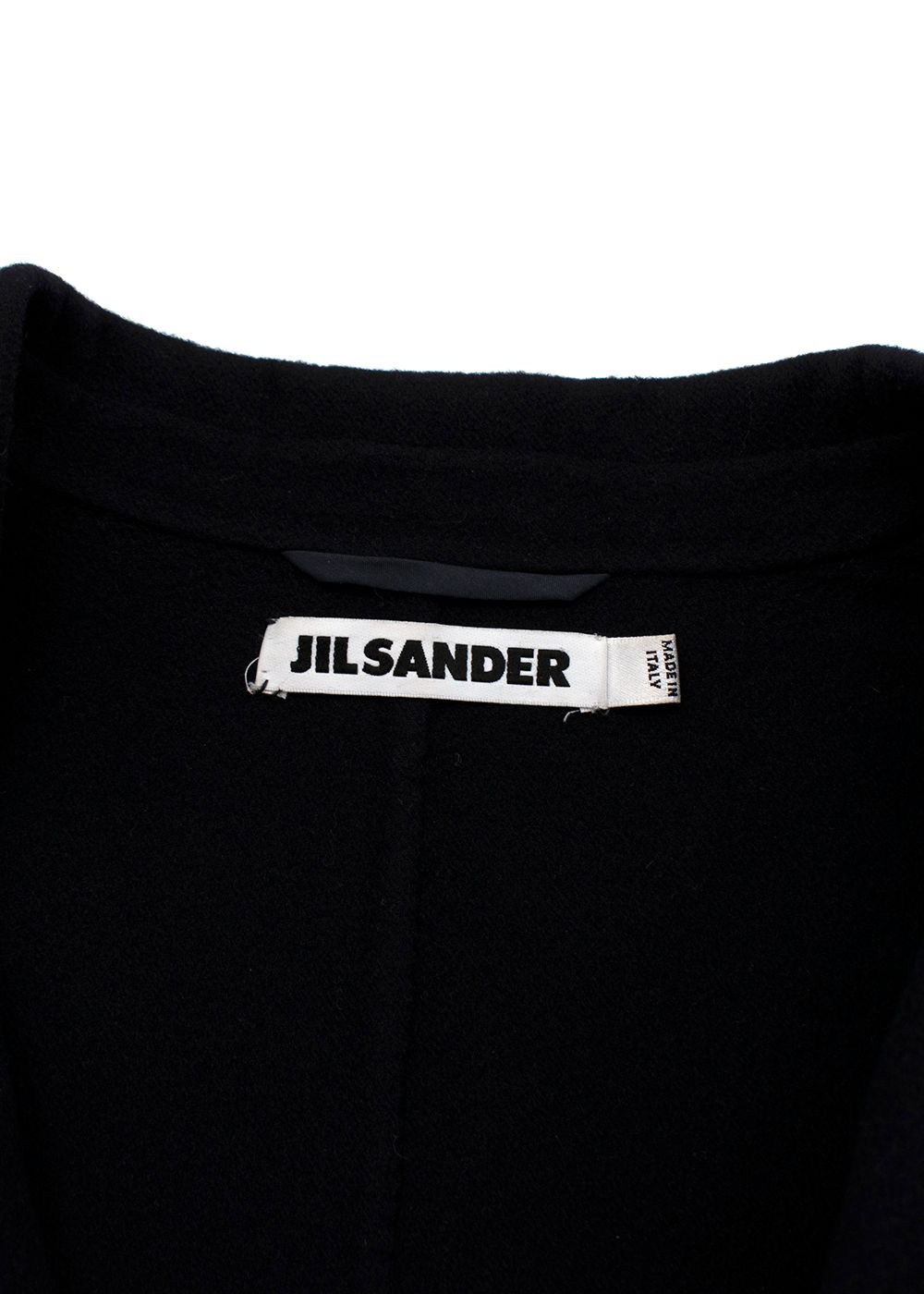 Jil Sander Black Cashmere Longline Jacket Size M