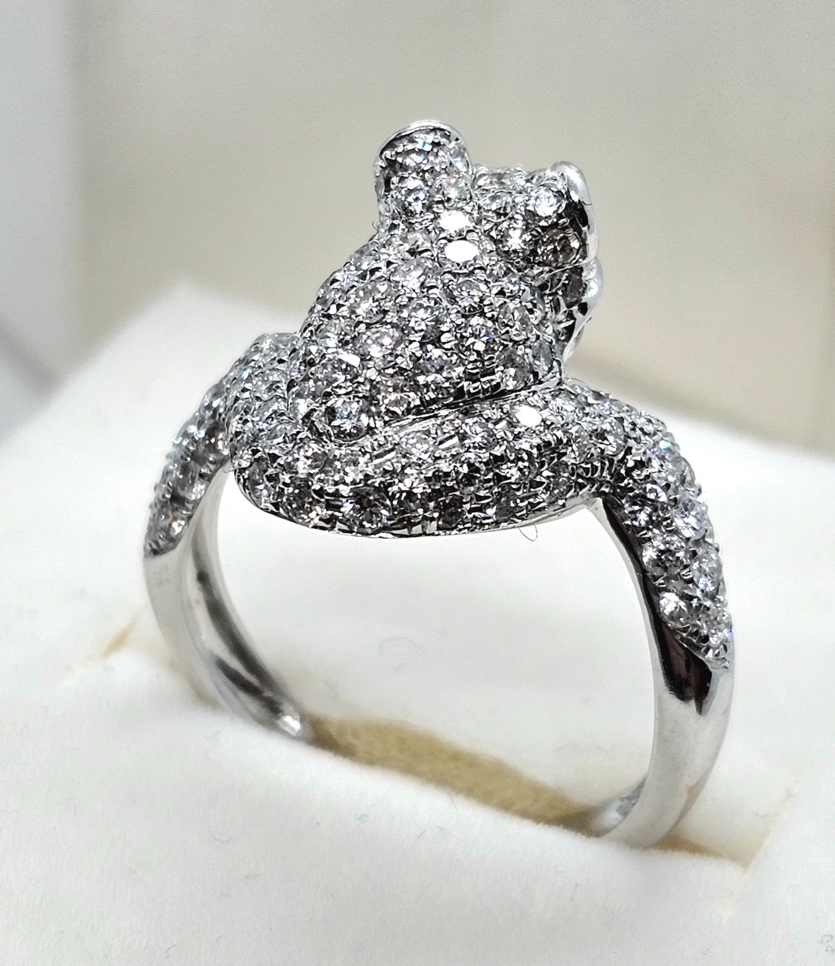 Frost of London 18ct White Gold Diamond Frog Ring