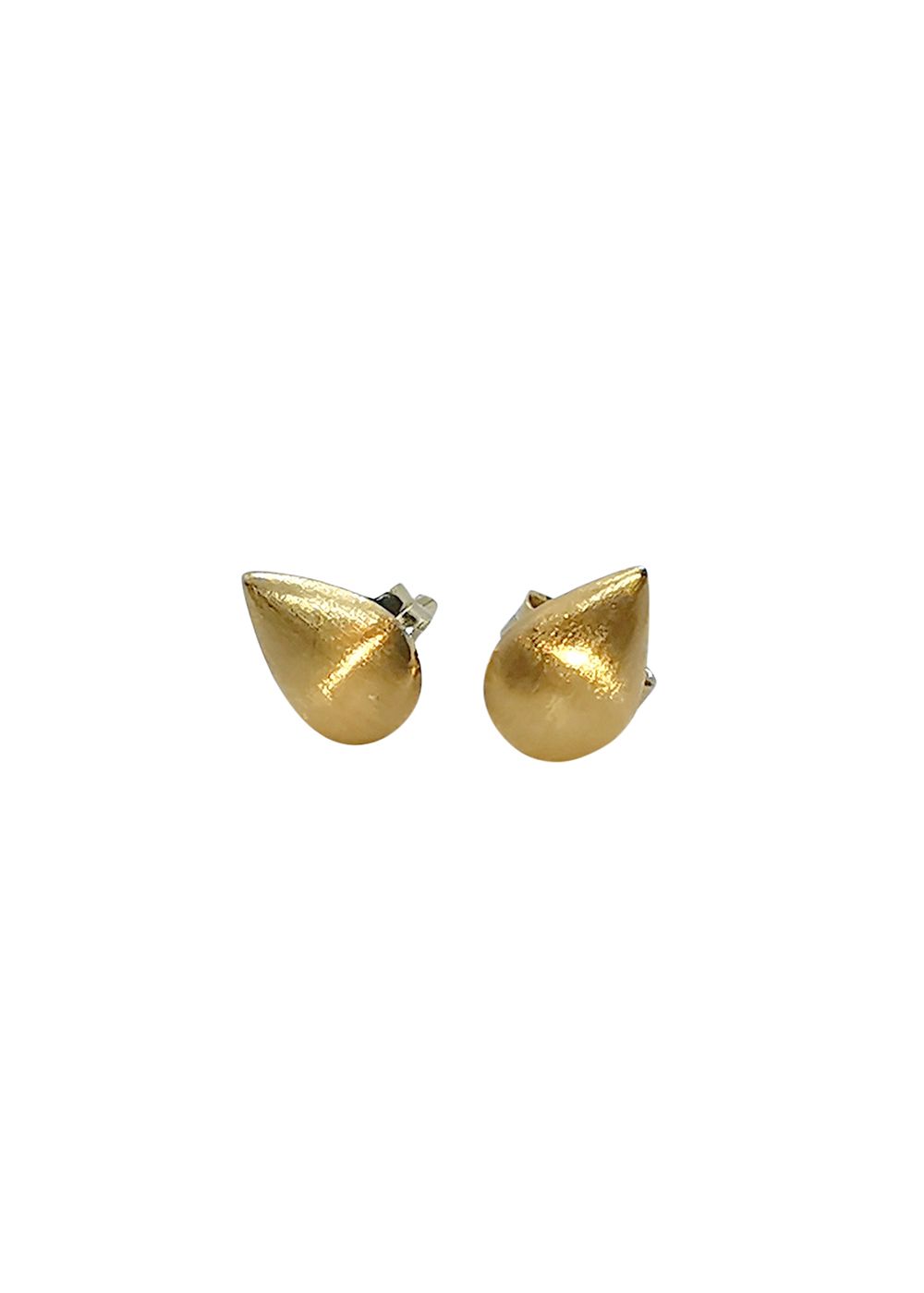 Preowned 14ct brushed gold teardrop stud earrings ct gold