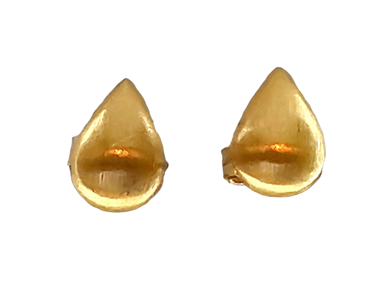 Preowned 14ct brushed gold teardrop stud earrings ct gold