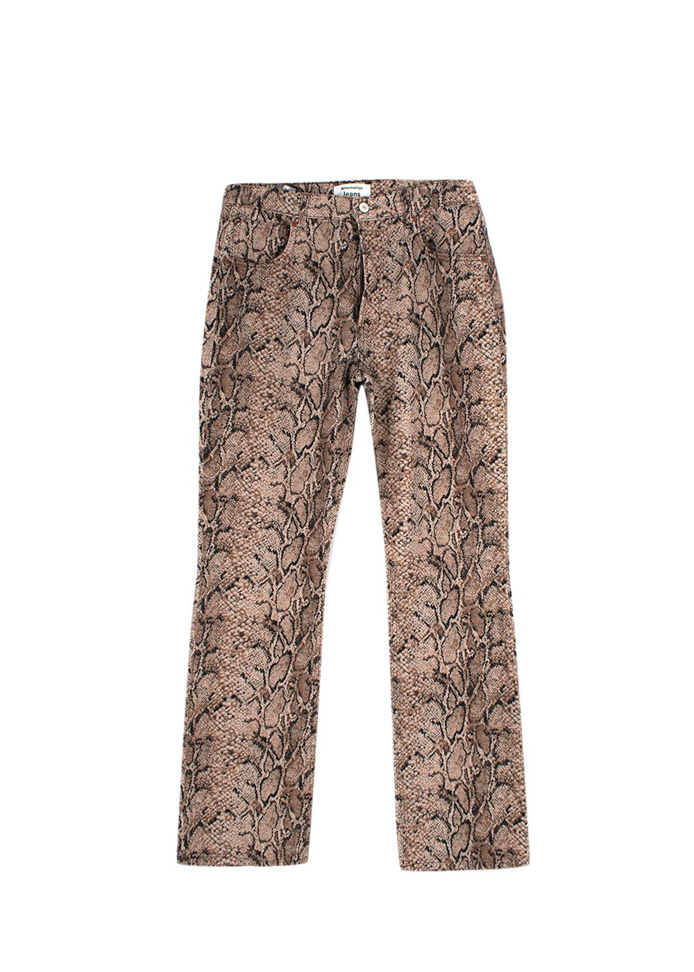 Reformation Peyton snake-print high-rise bootcut jeans Size 31/79 Animal print cotton