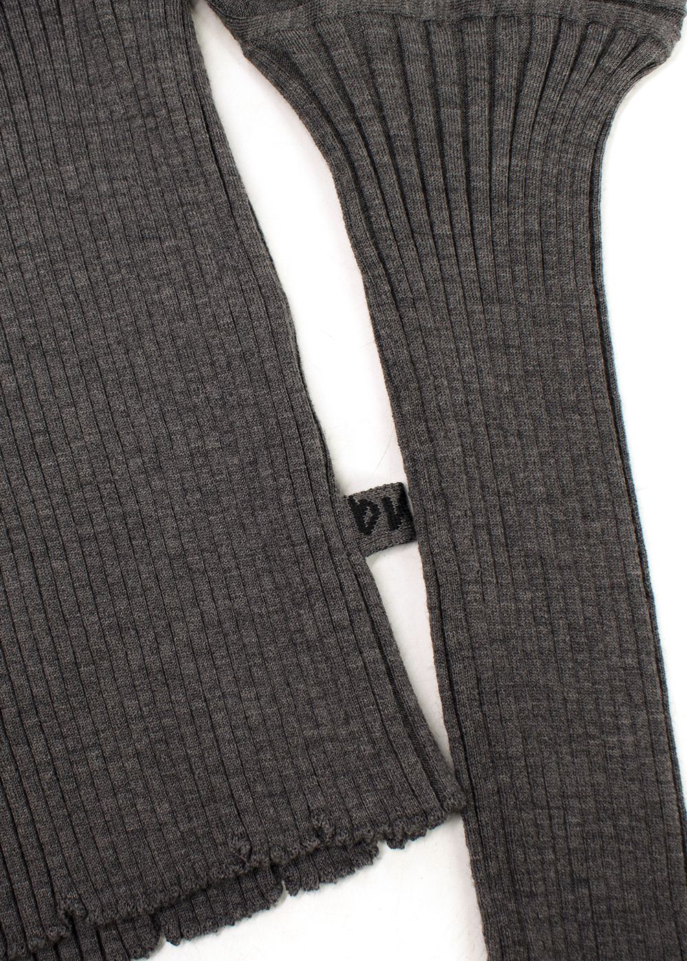 Preowned Bottega Veneta Grey Ribbed Knit Turtleneck Top Size S wool