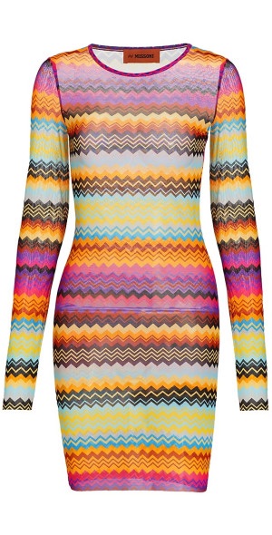 Preowned Missoni Multi Coloured Mesh Mini Dress Size XS Multicolour polyamide