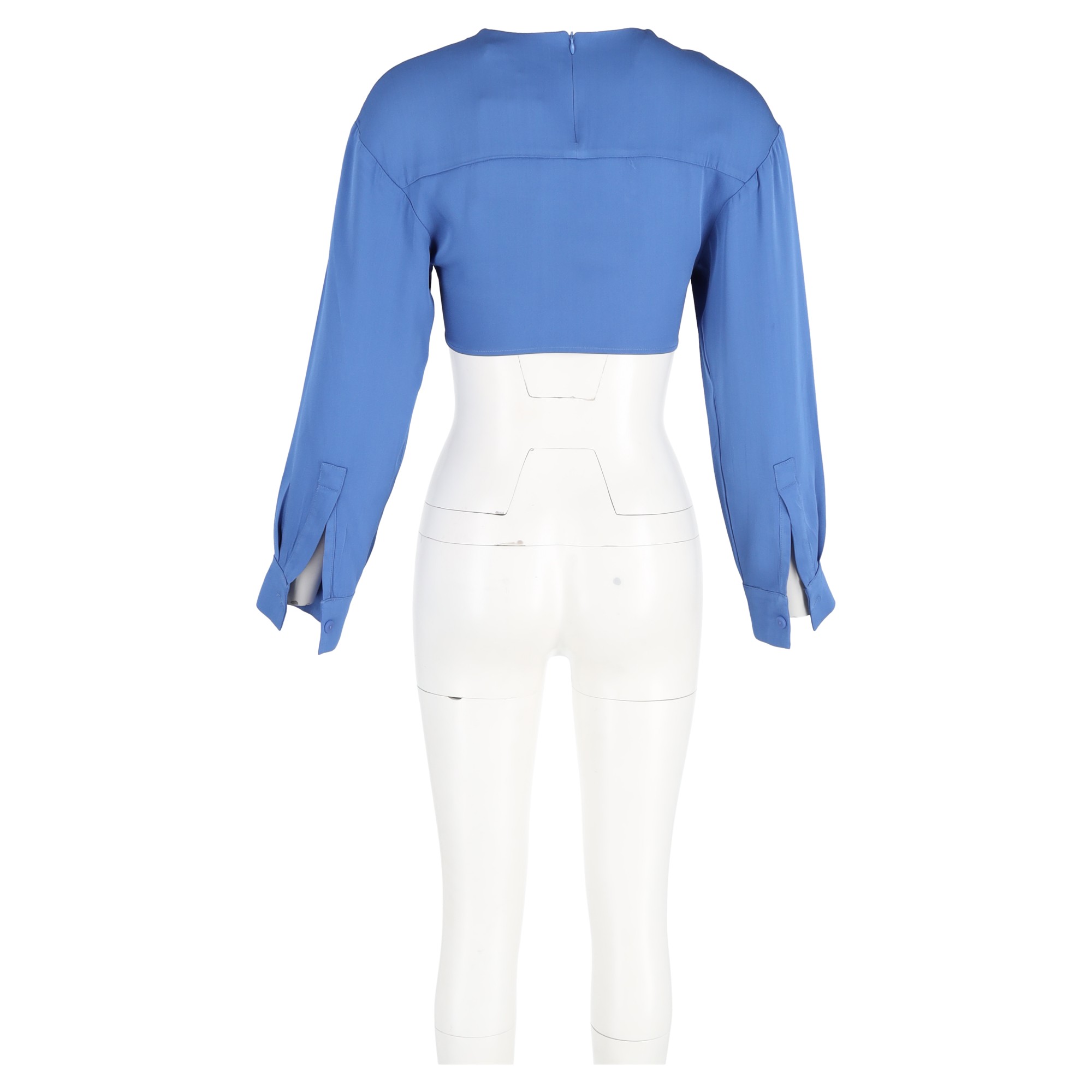 Christopher Esber Blue  Long Sleeve Cropped Top Size XXS