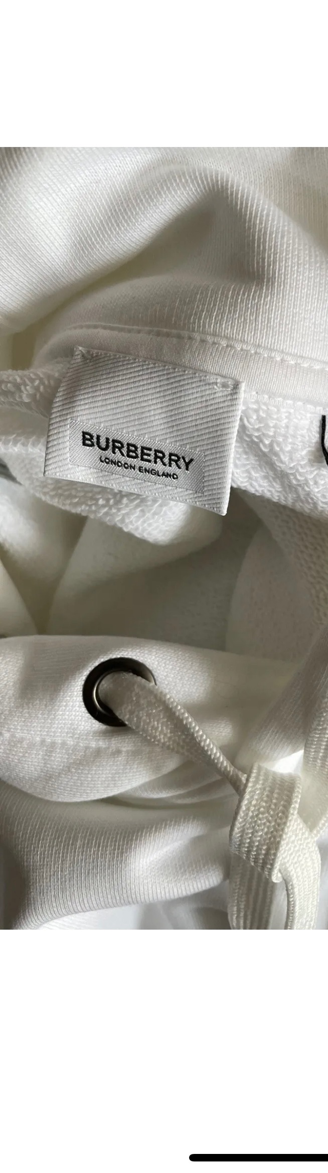 Men's Burberry TB Monogram White Hoodie Size XXS cotton