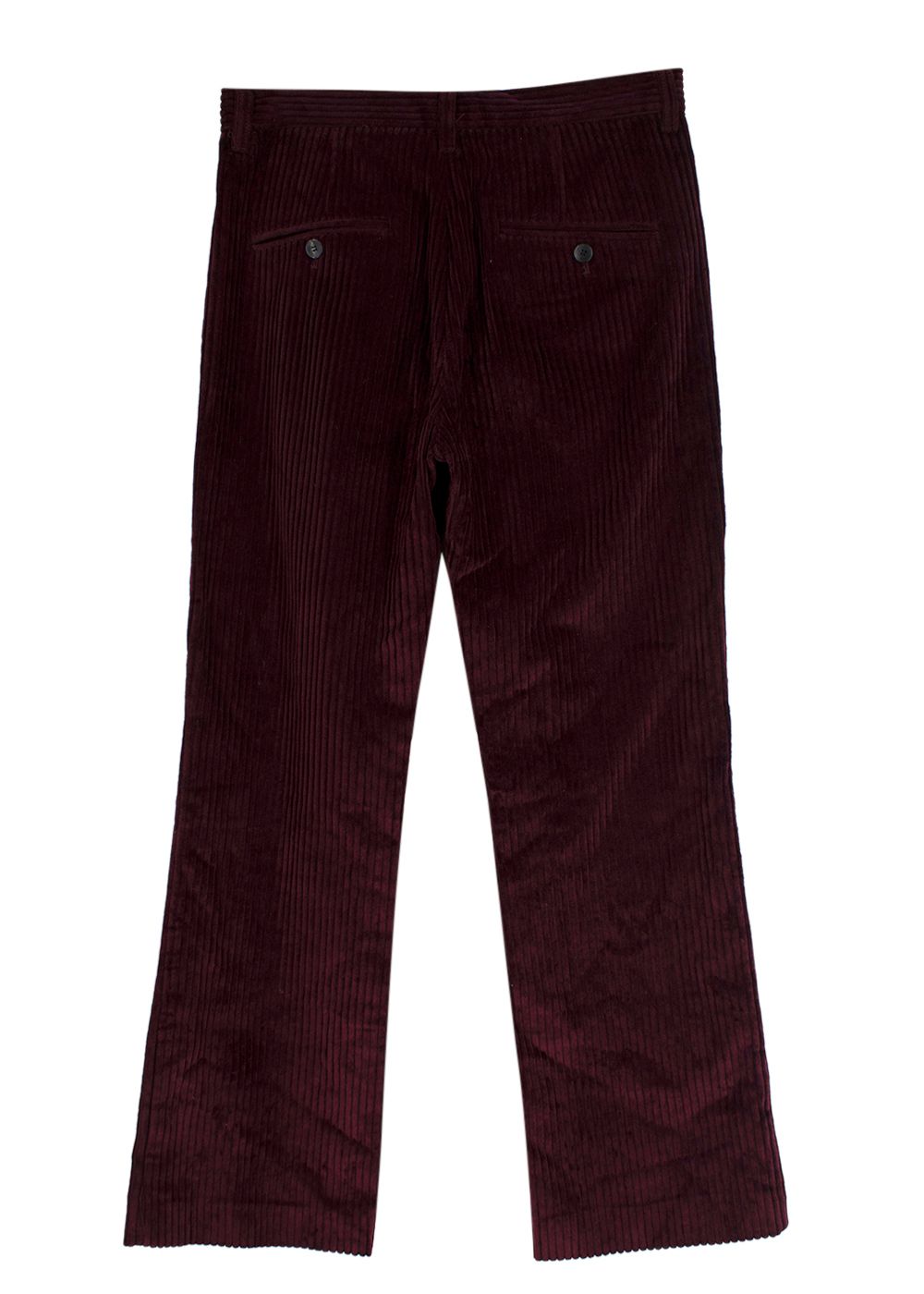 Preowned Isabel Marant Mereo Corduroy Straight Leg Trousers Size S Burgundy cotton