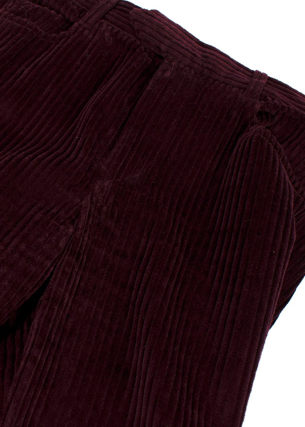 Preowned Isabel Marant Mereo Corduroy Straight Leg Trousers Size S Burgundy cotton