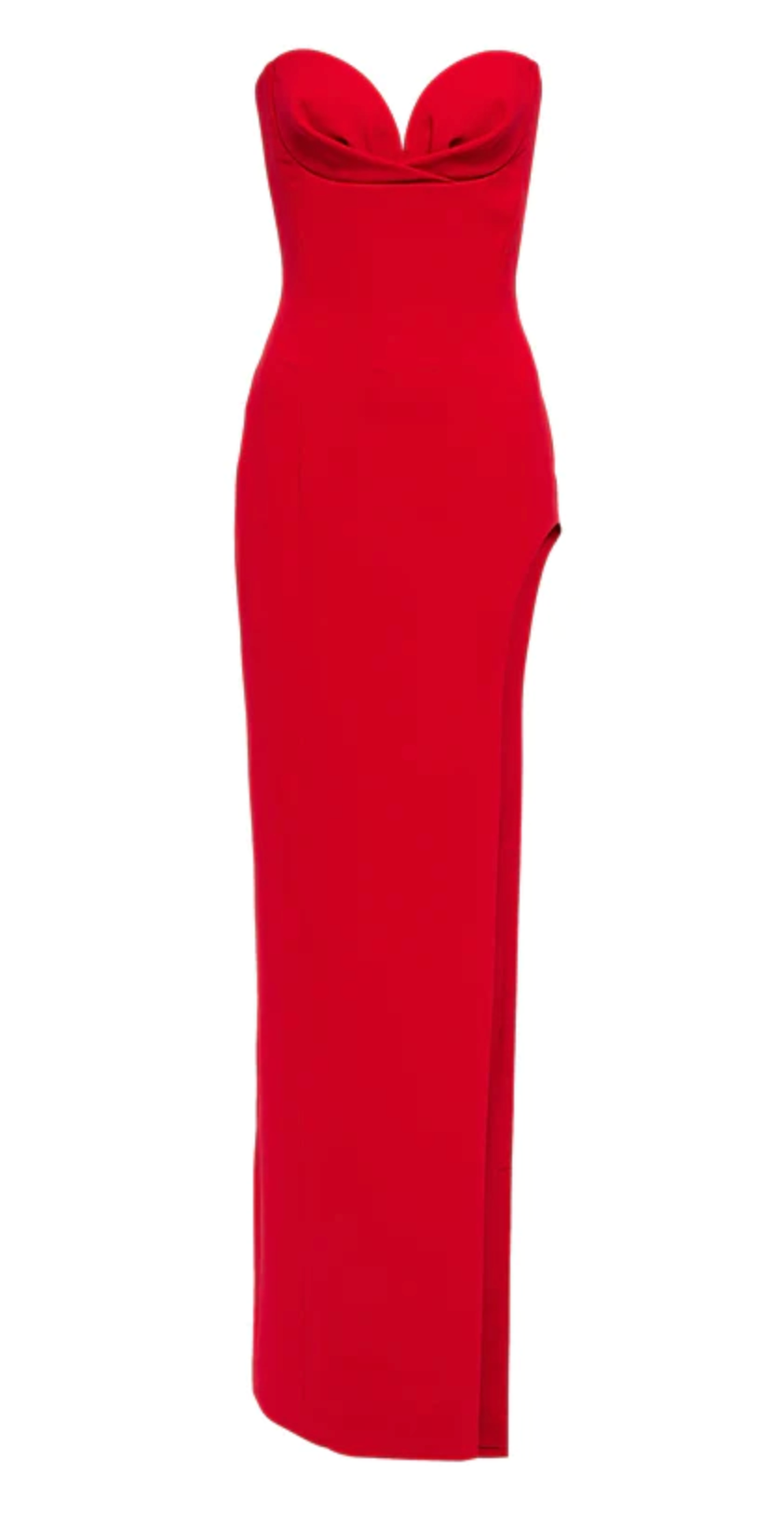 Preowned Monot Red Strapless High Slit Dress Size XS polyester