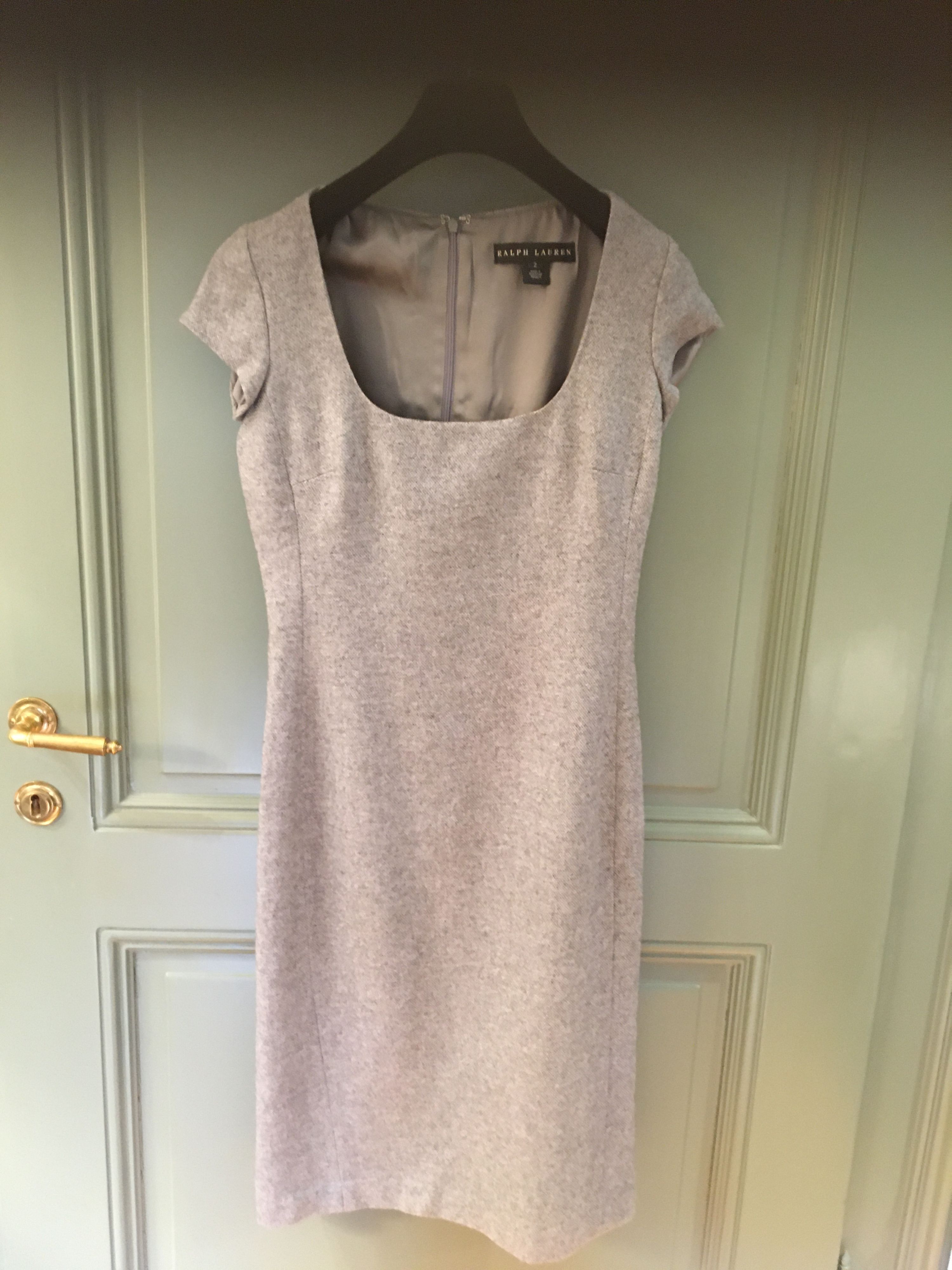 Preowned Ralph Lauren Black Label Cashmere Blend Grey Dress Size S light grey with little silver in fabric