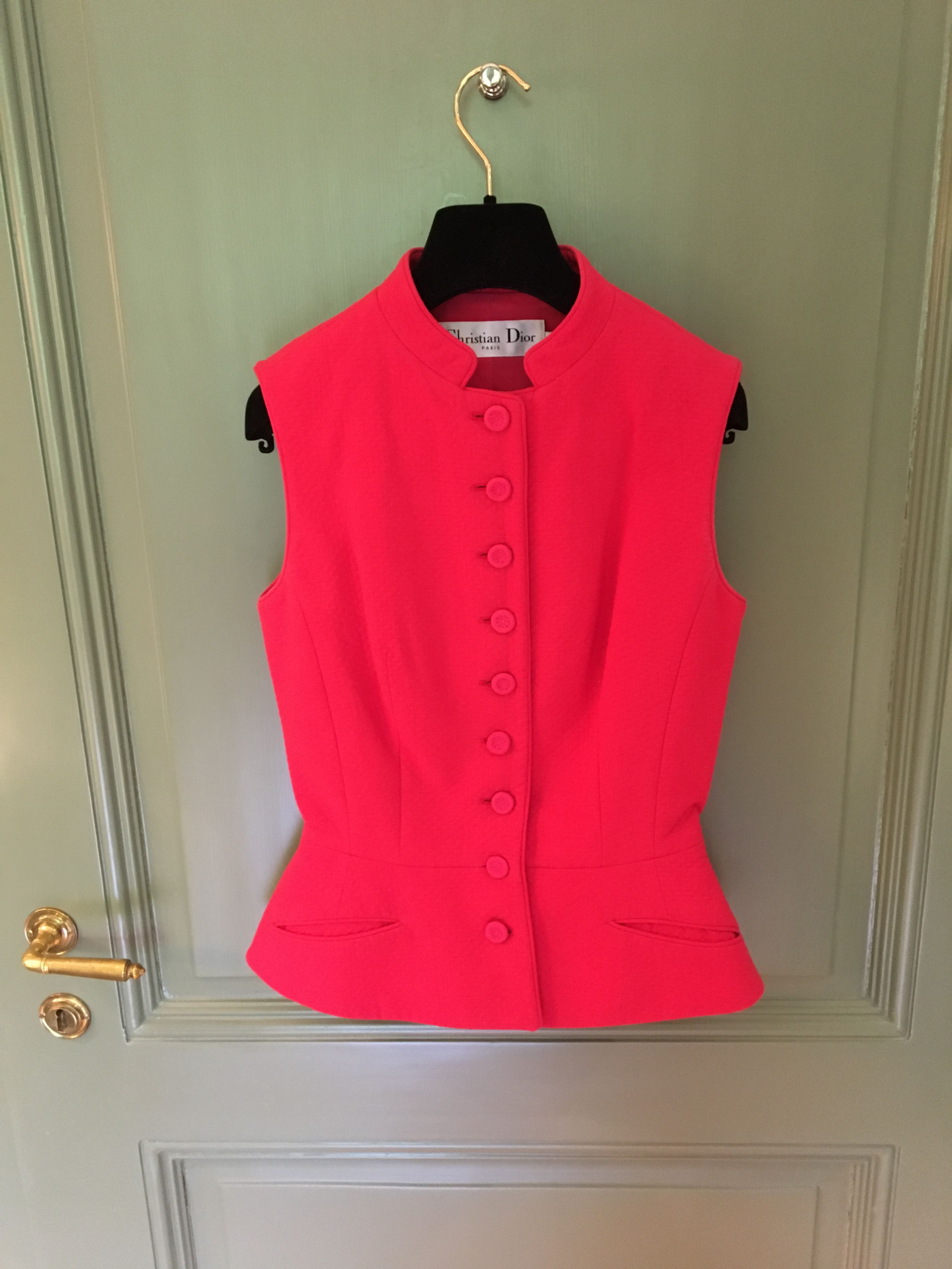 Preowned Dior Fuchsia Sleeveless jacket Size S Fuschia cotton