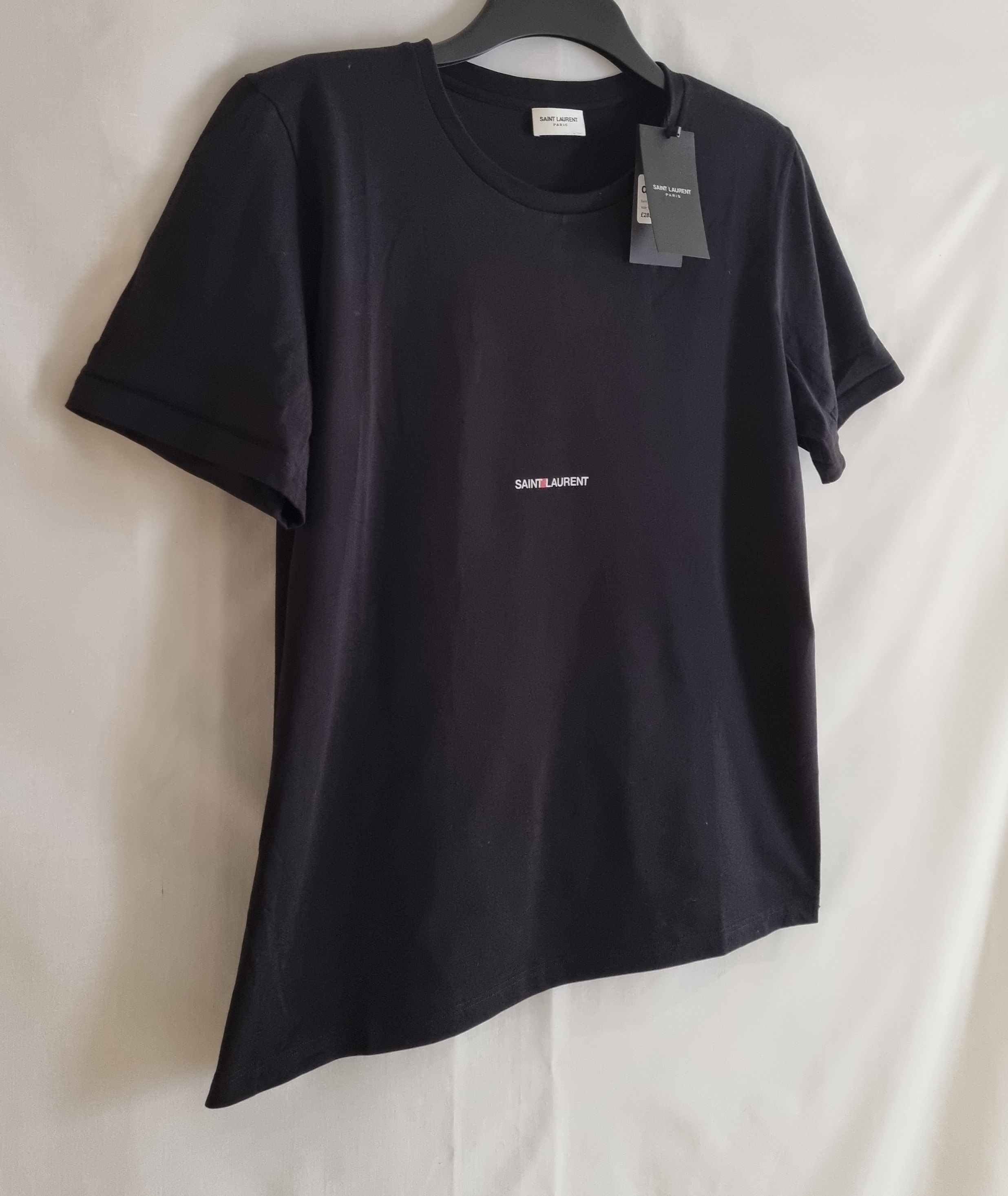 Men's Saint Laurent Rive Gauche T-Shirt Size L Black cotton