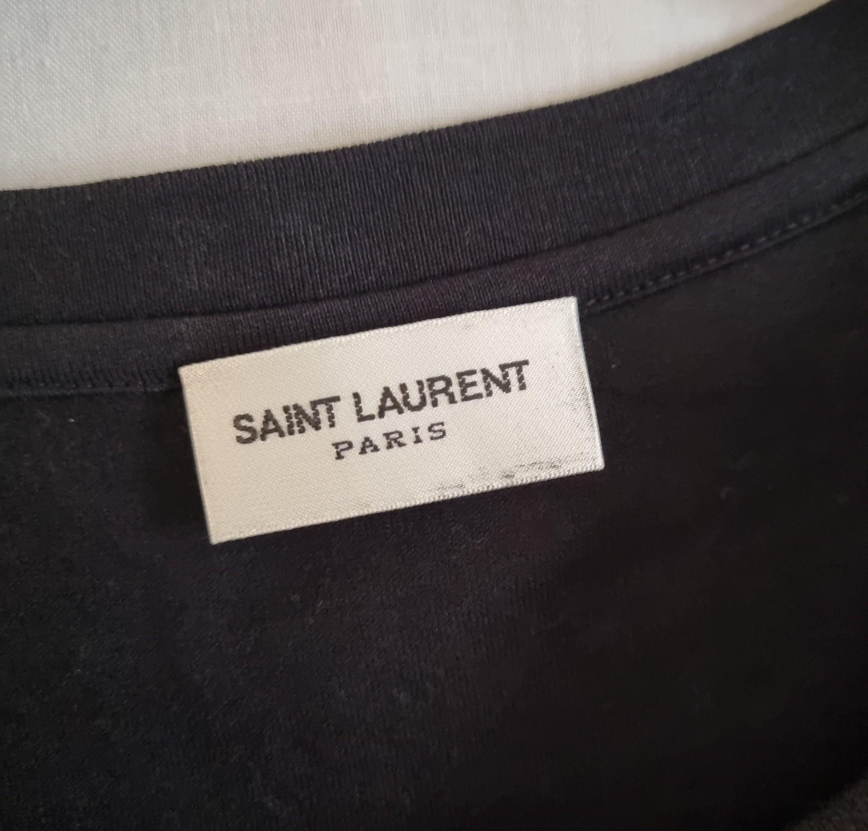 Men's Saint Laurent Rive Gauche T-Shirt Size L Black cotton