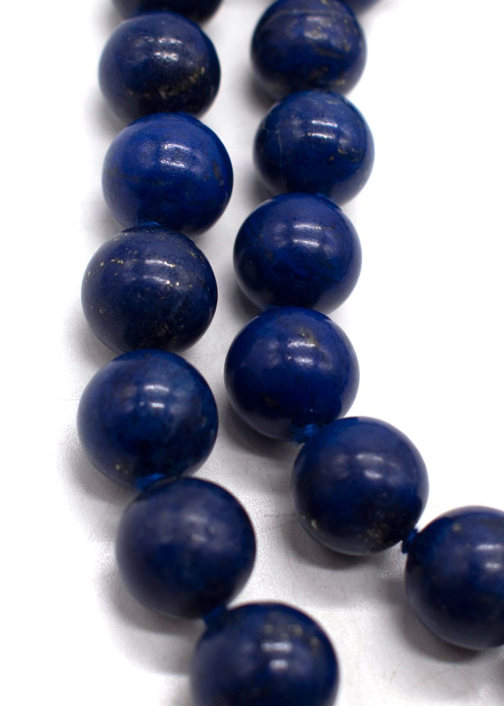 Preowned Bespoke Fine Quality Blue Agate Beaded Necklace deep blue