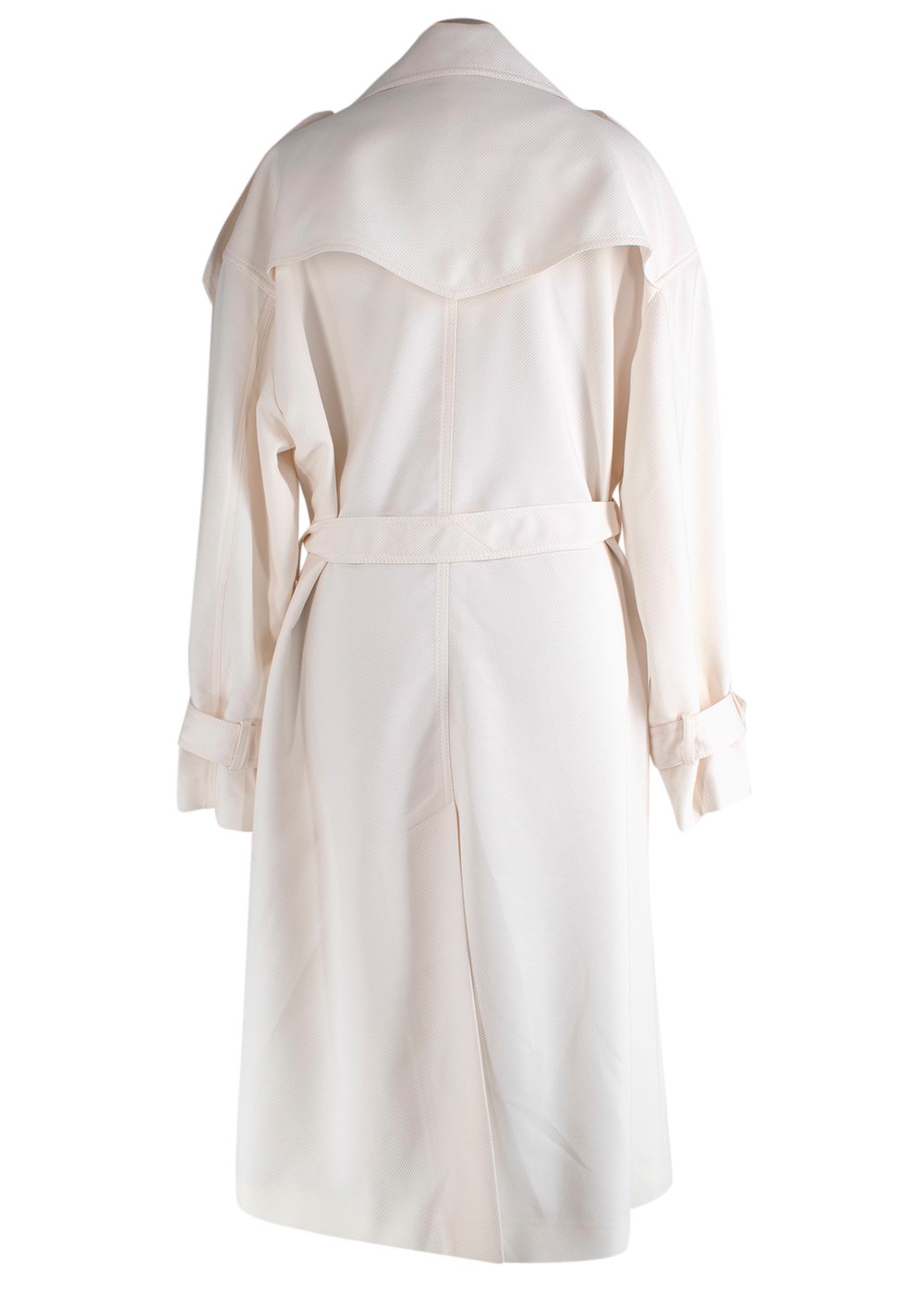 Marianna Senchina Cream Crystal Fringed Trench Coat Size S viscose