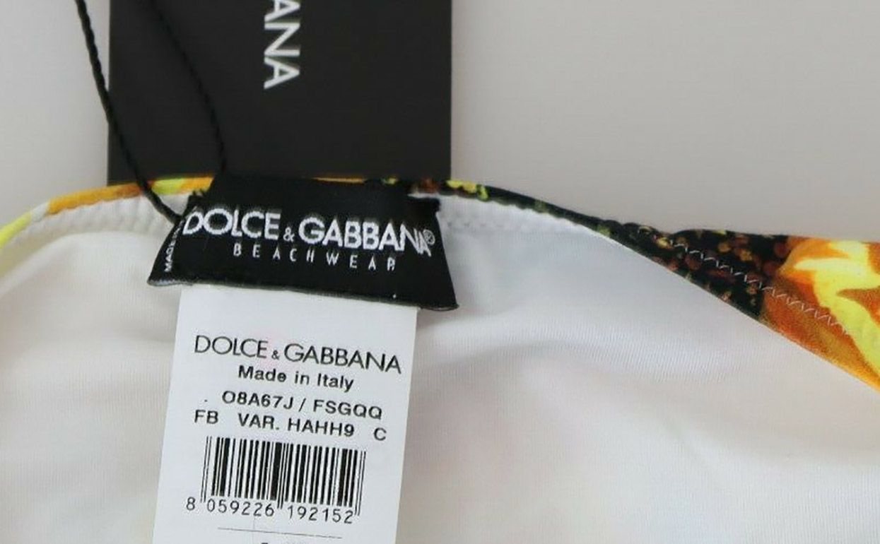 Dolce  Gabbana Sunflower Printed Two Piece Bikini Size XL Yellow nylon/elastane