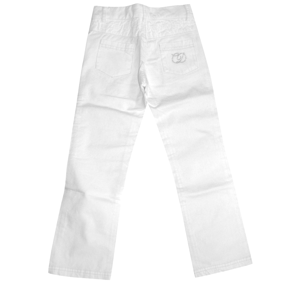 Boys DIOR girls white jeans with CD crystal logo size 5 years Size 5 Years cotton