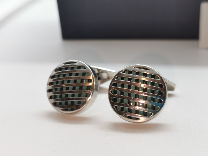 Men's William  Son Rhodium Plated Sterling Silver Cufflinks