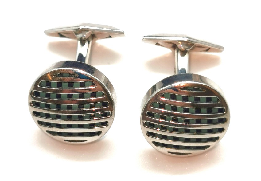 Men's William  Son Rhodium Plated Sterling Silver Cufflinks