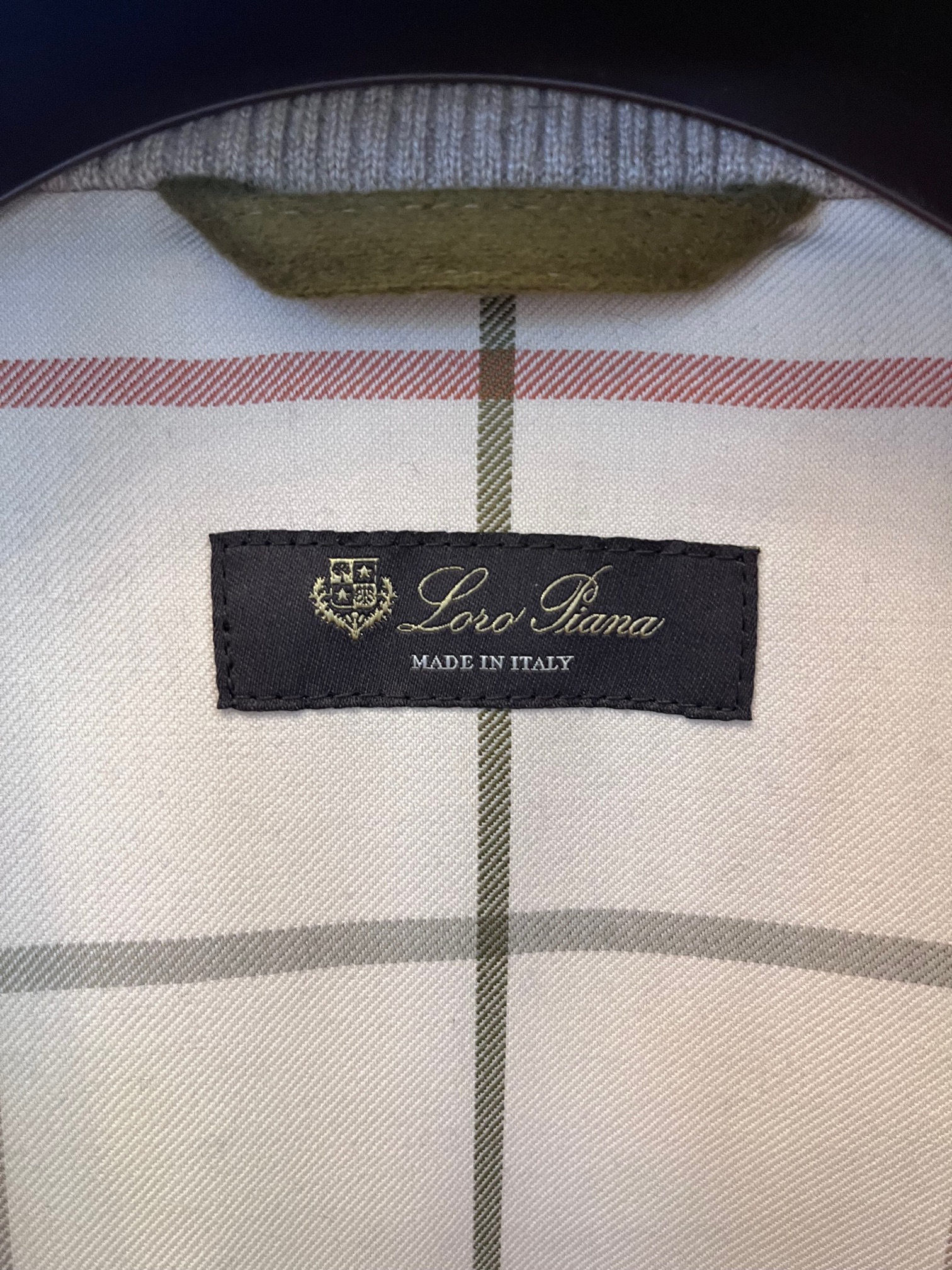 Men's Preowned Loro Piana Khaki Cashmere Bomber Jacket Size XXXL Ivy green