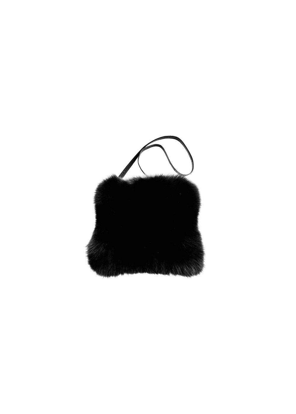 FurbySD black fox fur tote bag