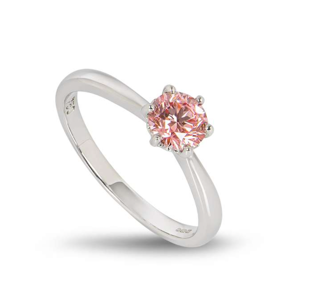 Fancy Pink Diamond White Gold Ring