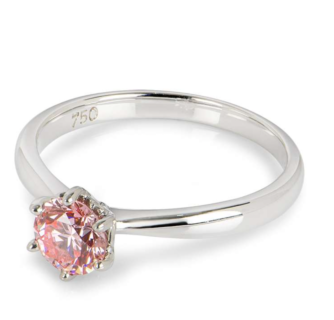 Fancy Pink Diamond White Gold Ring