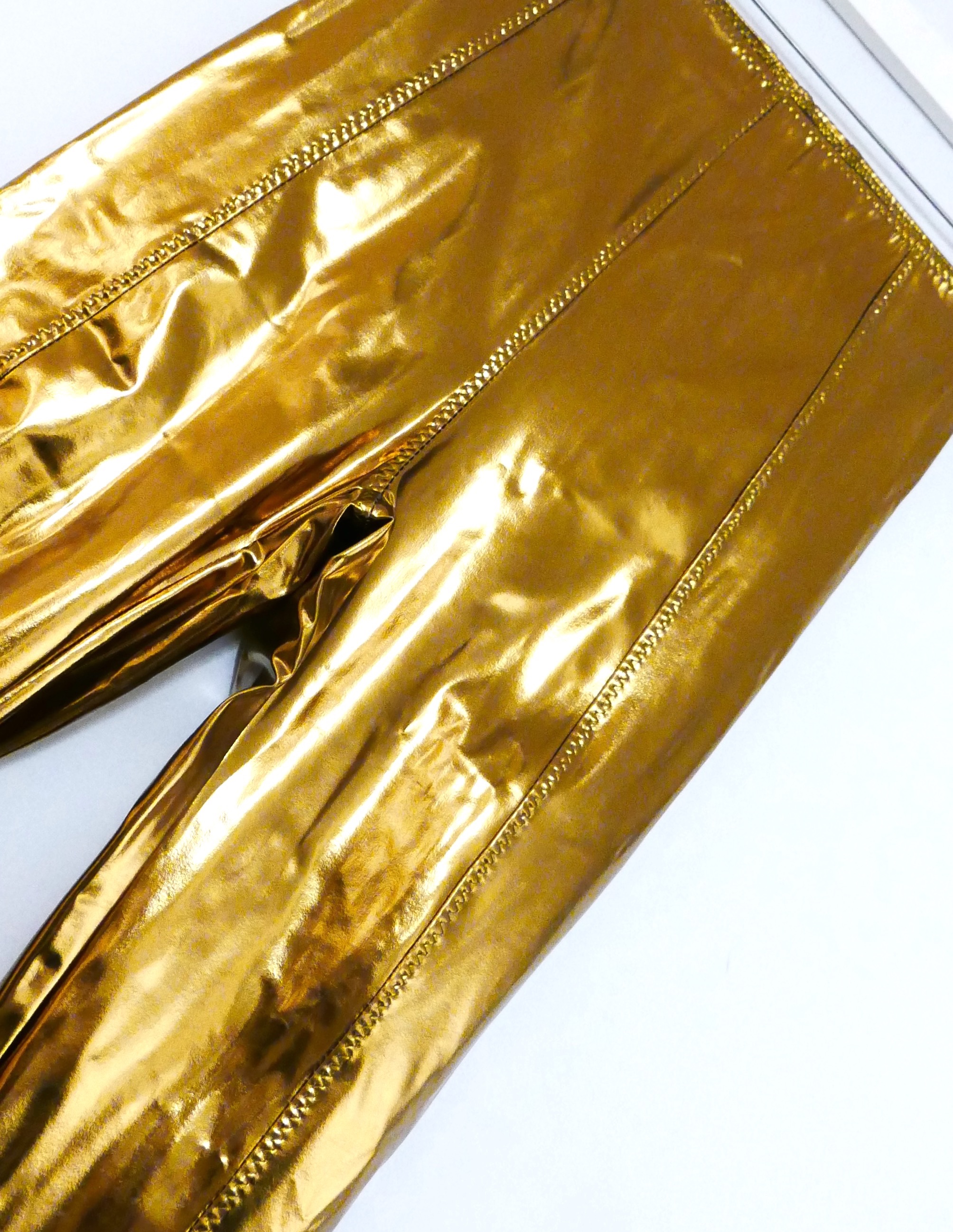 Lisa Marie Fernandez Karlie Metallic Gold Leggings Size XS nylon