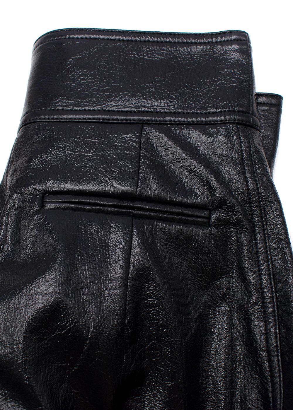 Wanda Nylon Crinkled Vinyl Pants Size XXS Black cotton