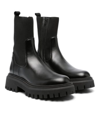 Moncler Enfant Black Petit Neue Chelsea Ankle Boots Size 35