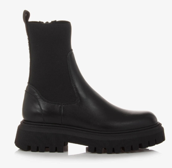 Moncler Enfant Black Petit Neue Chelsea Ankle Boots Size 35