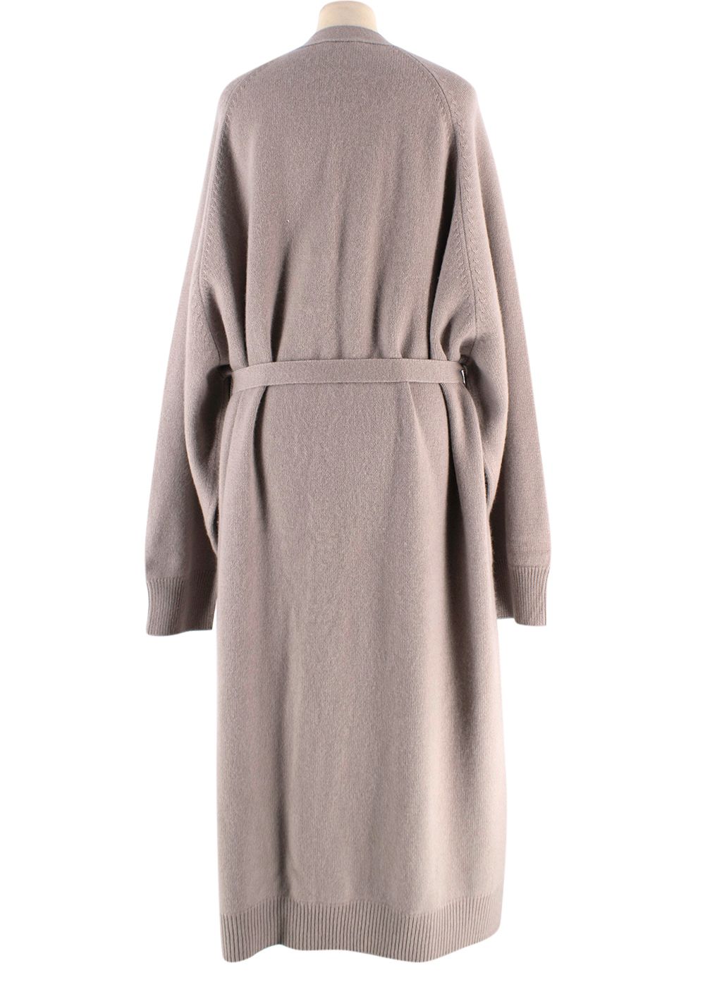 Raey Taupe Longline Cashmere Belted Cardigan Size S