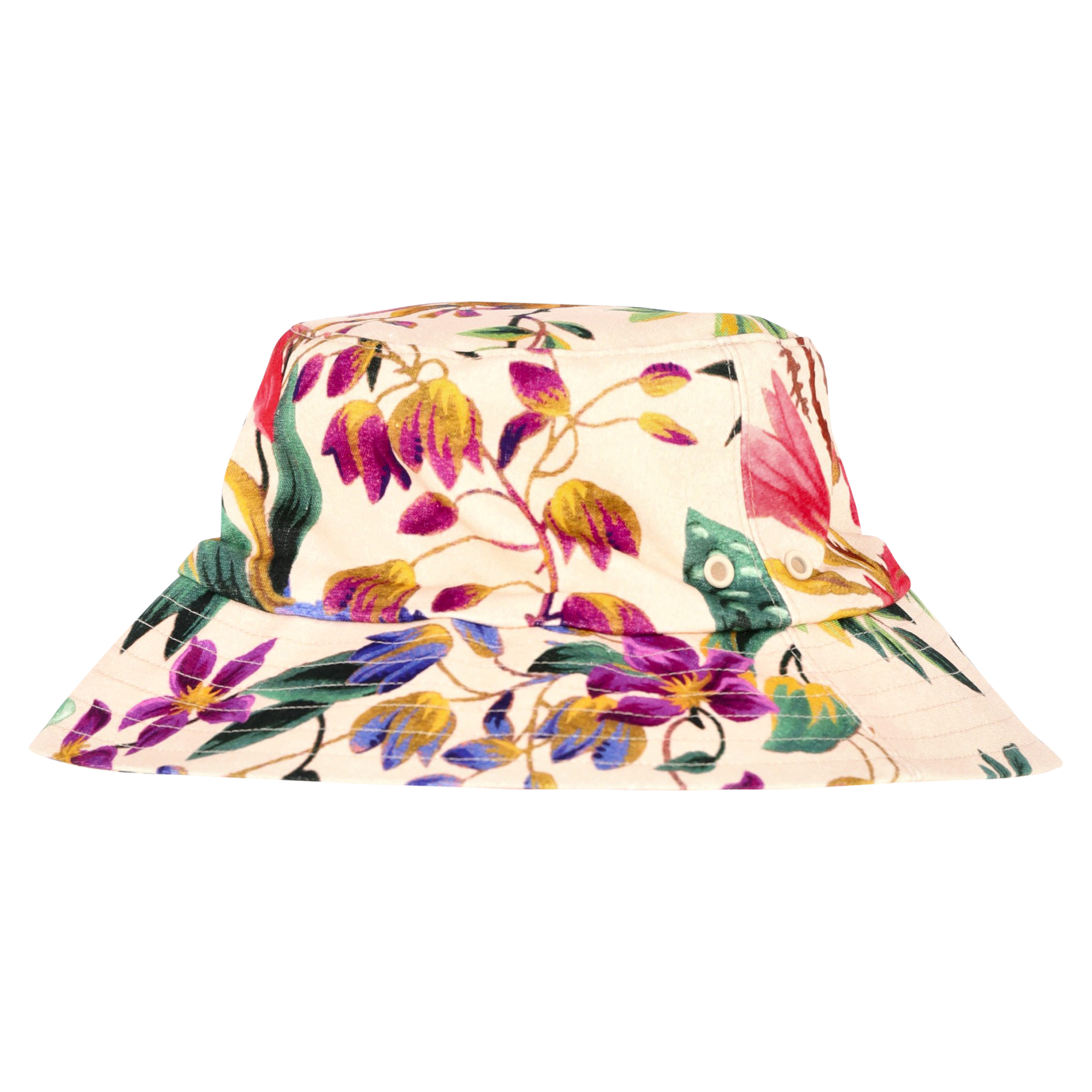 Preowned Zimmermann Floral-print Linen Bucket Hat floral print cotton